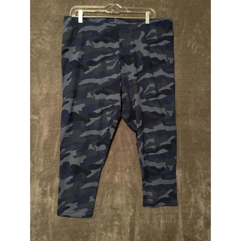 Old Navy Womens Pants Blue Size 2X Plus Leggings Camo Cotton Blend Stretch